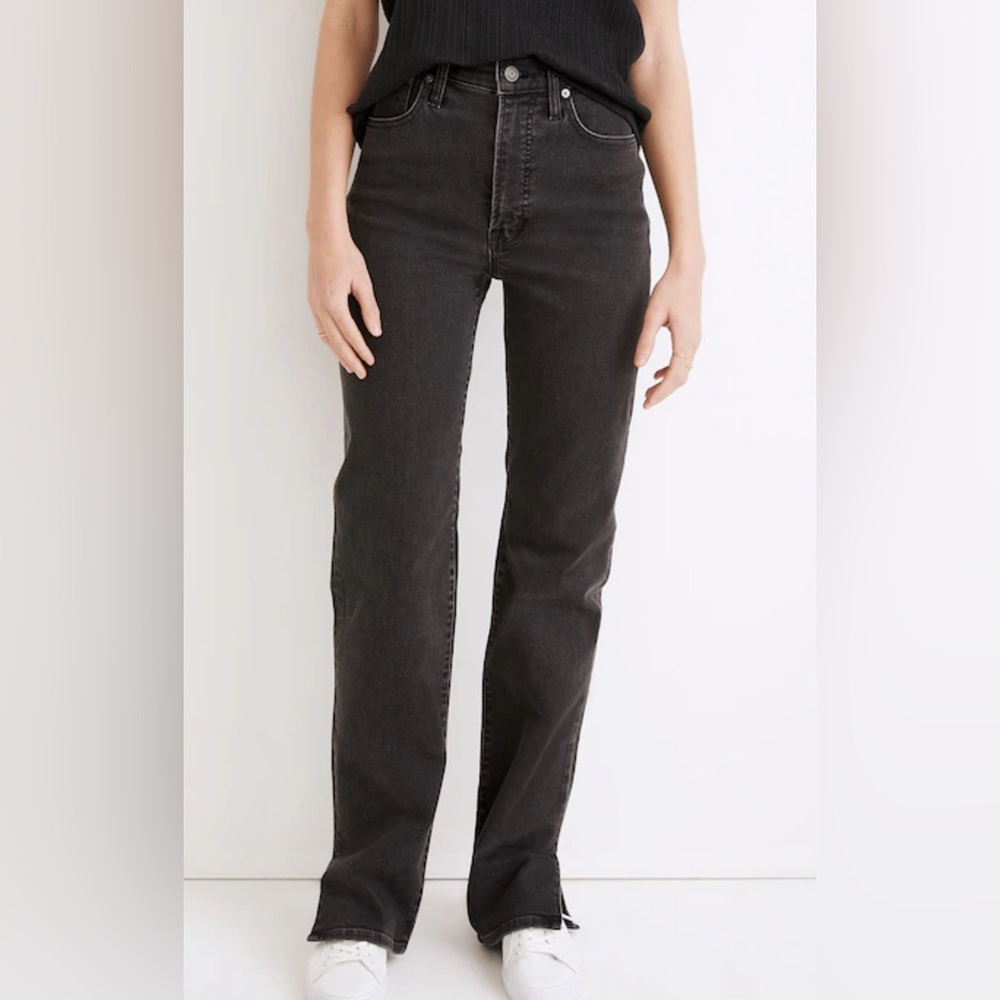 Madewell NWT Perfect Vintage Straight Jean in Nela Wash w/ Slit-Hem Size 25